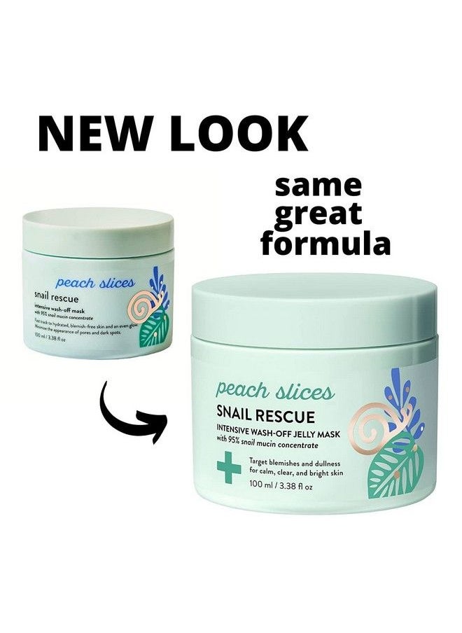 Peach Slices - | Snail Rescue Intensive Treatment Washoff Face Mask | 95% Snail Mucin | For Dark Spots & Blemishes | Refreshing & Calming Mask | Clear Radiant & Hydrated Skin | Skin Care | 3.38 Oz - Image 1