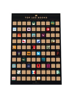 100 Books Scratch Off Poster - Top Reads of All Time Bucket List 42cm x 60cm