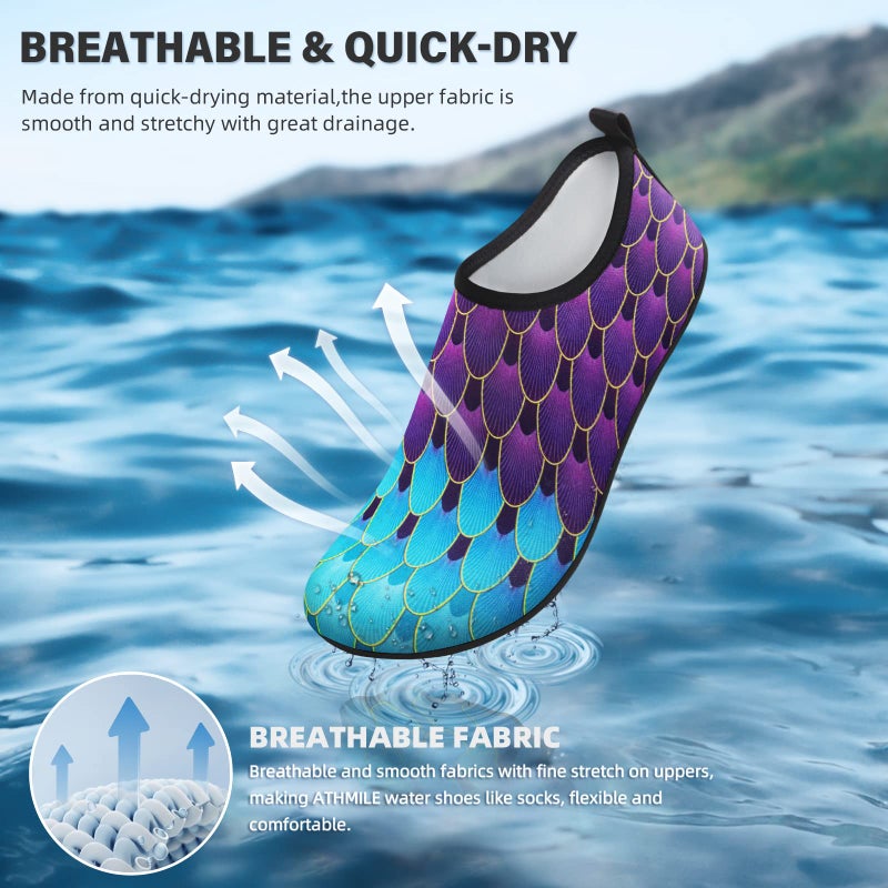 ATHMILE Water Shoes Women Men Barefoot Aqua Socks Quick-Dry for Beach Swim Pool Yoga Camping Cruise Surf Sport - Image 5