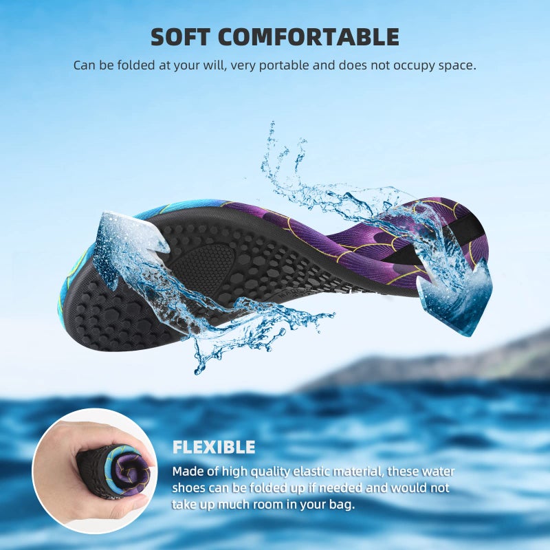 ATHMILE Water Shoes Women Men Barefoot Aqua Socks Quick-Dry for Beach Swim Pool Yoga Camping Cruise Surf Sport - Image 3