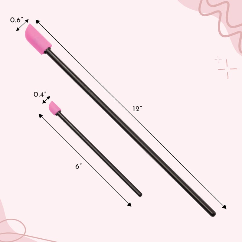 S&T INC. Makeup Spatula, Large and Mini Silicone Spatula Set for Cosmetics, Shampoo, Hair Care, and Skin Care Products, 2 Piece Set, Black/Pink - Image 5