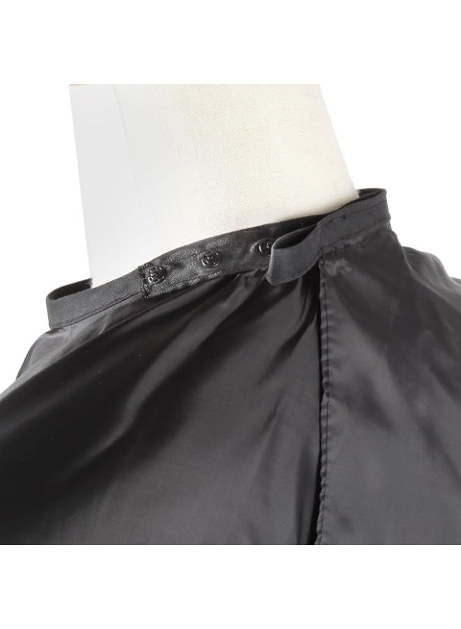 Professional Hair Cutting Cape with Adjustable Snap Closure, Salon Barber Cape,Waterproof Hairdressing Salon Cape - 57" x 51"(Black), Black, Regular - Image 5