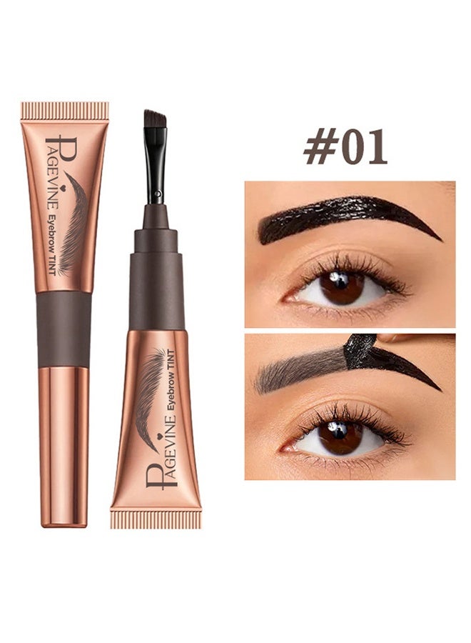 PAGE VINE Peel-Off Brow Gel，Tattoo Brow, Tattoo Peel Off Eyebrow Gel Tint, Semi Permanent Tattoo Brow Peel Off Tint Gel, Easy Peel Off Tin, Last Up to 5 Days, Waterproof and Sweat Resistant #01 - Image 1