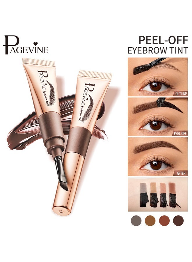 PAGE VINE Peel-Off Brow Gel，Tattoo Brow, Tattoo Peel Off Eyebrow Gel Tint, Semi Permanent Tattoo Brow Peel Off Tint Gel, Easy Peel Off Tin, Last Up to 5 Days, Waterproof and Sweat Resistant #01 - Image 2
