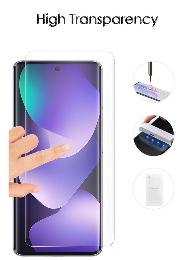 For Xiaomi Redmi Note 15 5G - UV Advanced Premium Tempered Glass Screen Protector Guard , Full Adhesive UV Curved Case Friendly HD Clarity With Installation Kit - Image 2