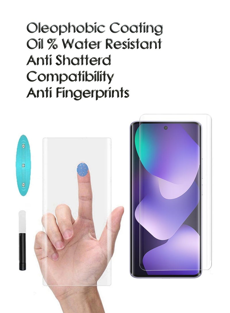 For Xiaomi Redmi Note 15 5G - UV Advanced Premium Tempered Glass Screen Protector Guard , Full Adhesive UV Curved Case Friendly HD Clarity With Installation Kit - Image 4