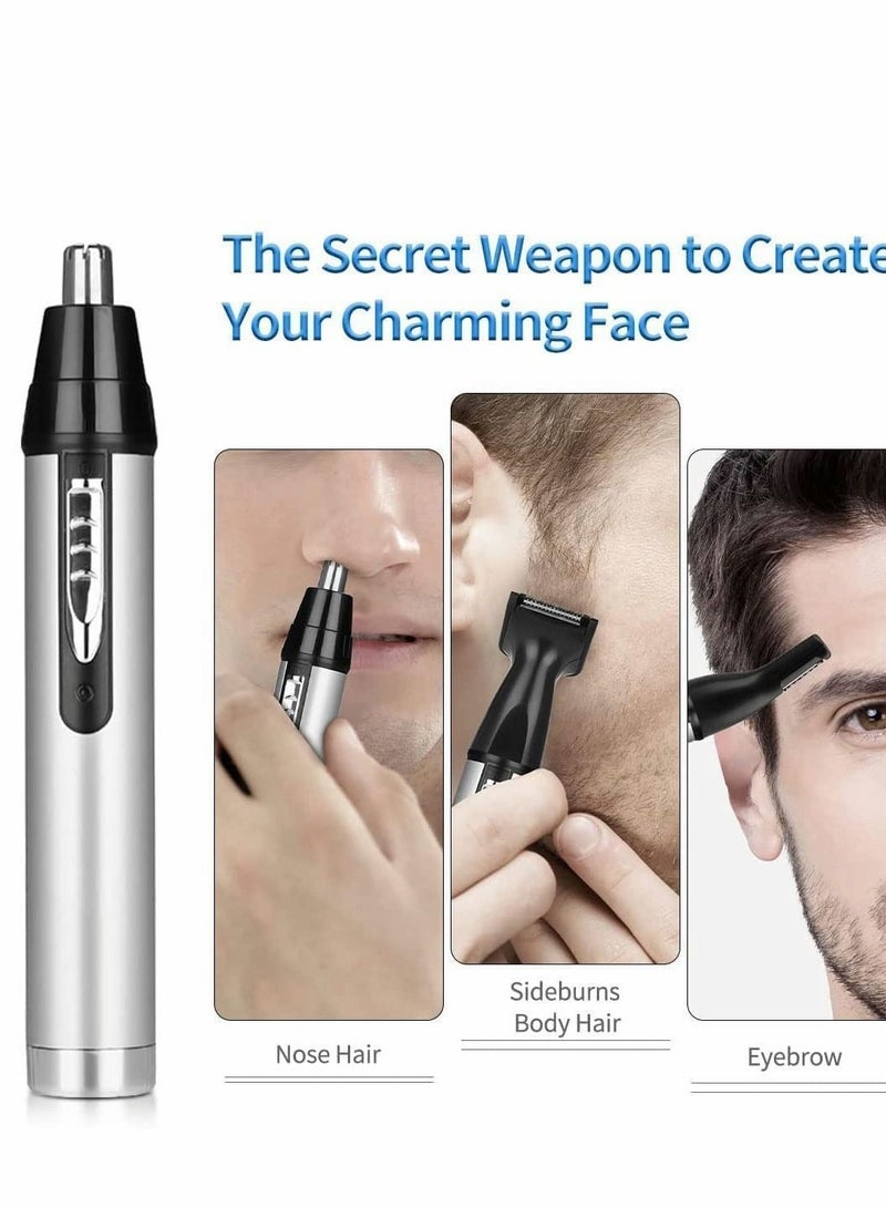 NIBEMINENT Nose Hair Trimmer, USB Rechargeable Male and Female Easy to Clean With Electric Ear Trimmer (White) - Image 2