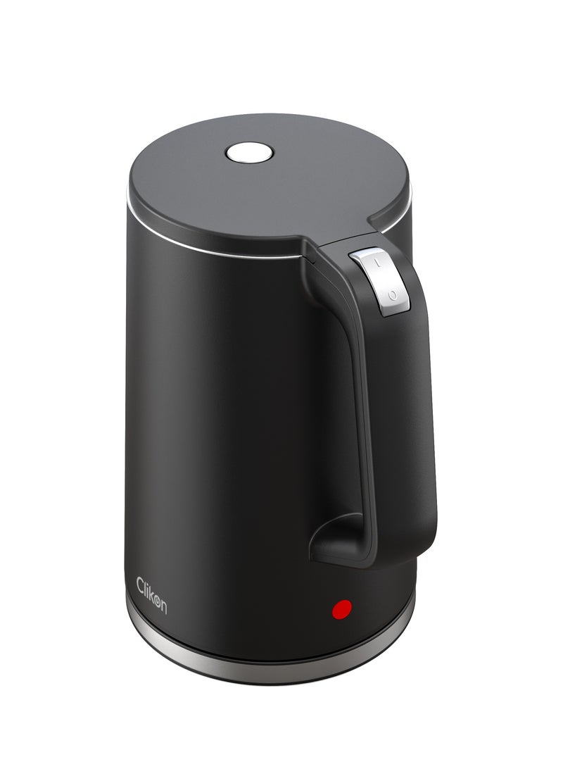 Clikon Double Wall Electric Kettle 1.7L 1500W | Stainless Steel 304 | Fast Boil with Overheat Protection & Indicator Light 1.7 L 1500 W CK5153 black - Image 3