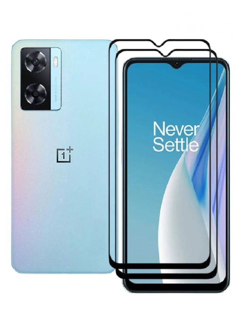 AINA حماية شاشة زجاجية مقسّاة 2 قطعة 5D مصممة لهاتف OnePlus Nord N20 SE تغطية كاملة من الحافة إلى الحافة ولصق كامل خالي من الفقاعات - Image 1