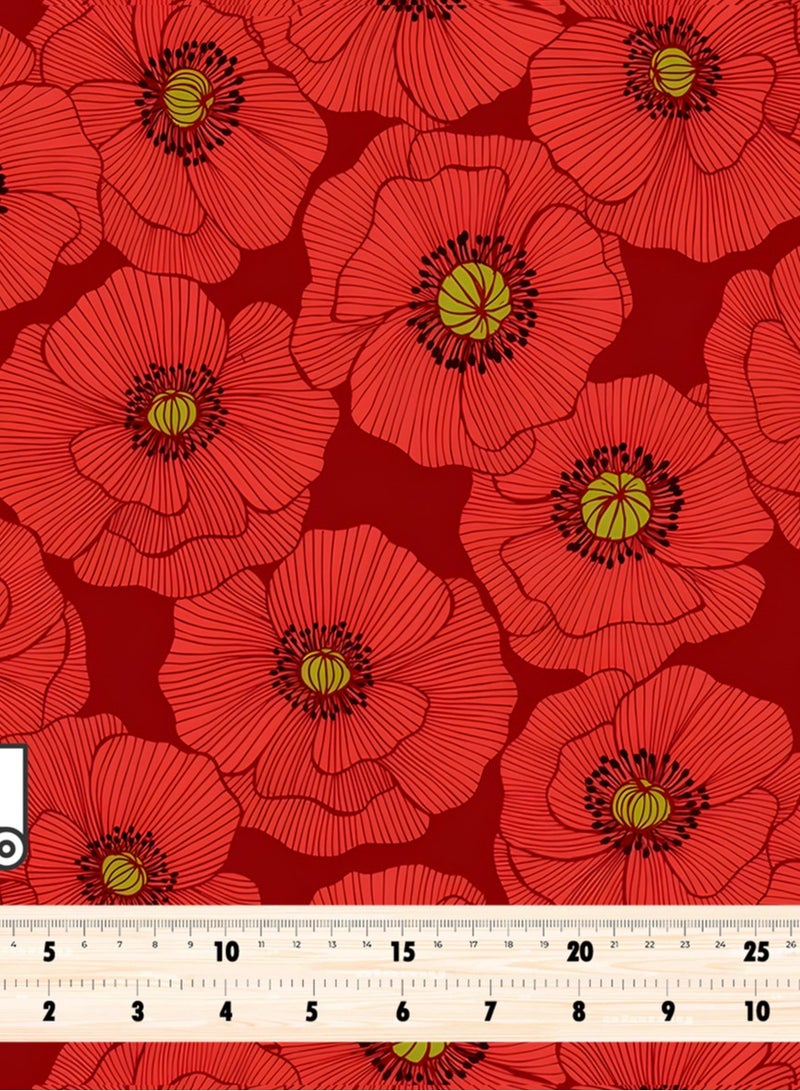 Vellato Al Lail Aramny Silk Fabric By The Yard Red Floral Pattern Jalabiya Makhweer Dressmaking 58 Inches Width - Image 4