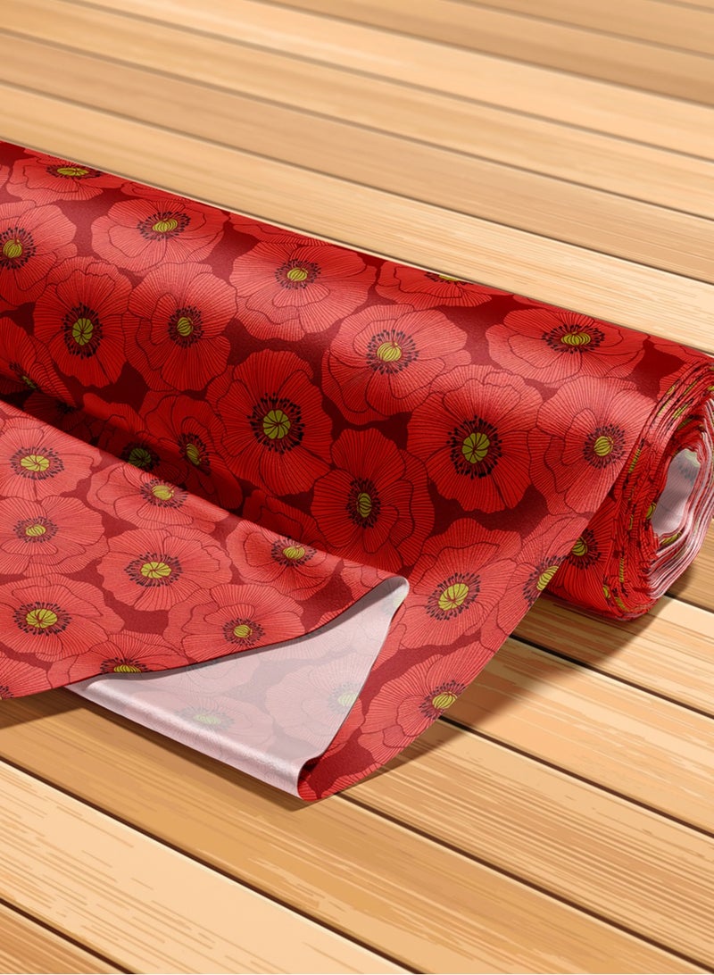 Vellato Al Lail Aramny Silk Fabric By The Yard Red Floral Pattern Jalabiya Makhweer Dressmaking 58 Inches Width - Image 5