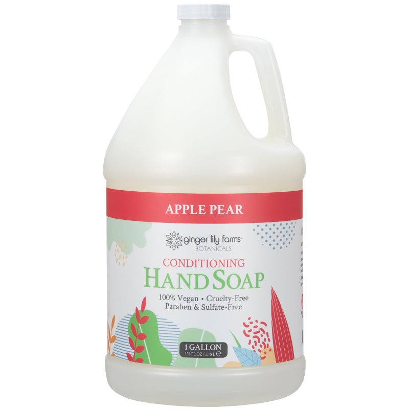 Ginger Lily Farms Botanicals All-Purpose Liquid Hand Soap Refill, 100% Vegan & Cruelty-Free, Apple Pear Scent, 1 Gallon (128 fl. oz.) - Image 1