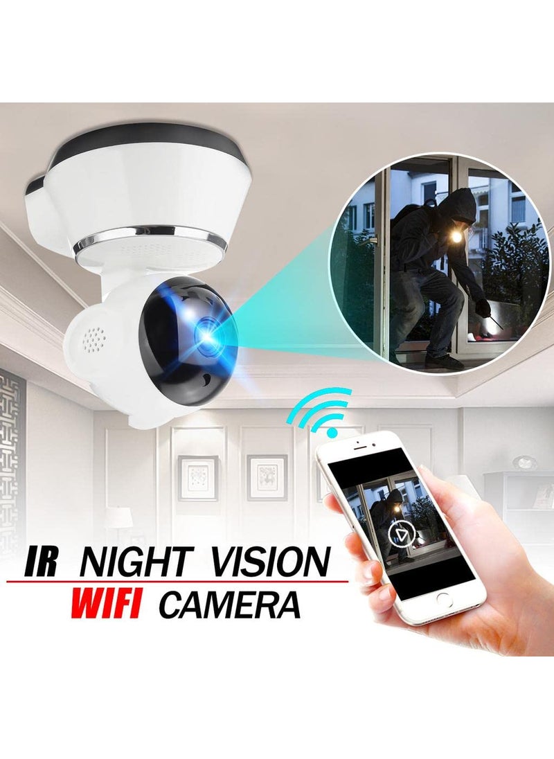 Mini Robot cam Wireless WiFi Camera for Network Security | Hd Remote Monitor 720p CCTV 360 Degree Rotation | Two Way Audio Motion Detection | Alarm Security Camera