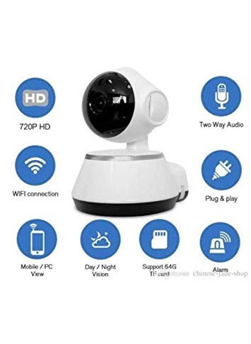 Mini Robot cam Wireless WiFi Camera for Network Security | Hd Remote Monitor 720p CCTV 360 Degree Rotation | Two Way Audio Motion Detection | Alarm Security Camera