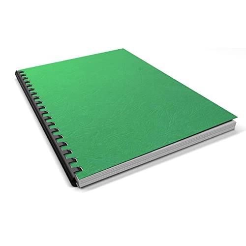 Binditek 100 Pack Grain Texture Paper Binding Presentation Covers, Letter Size, 13Mil, 90lb, 8.5 x 11 Inches, Un-Punched, Green - Image 4