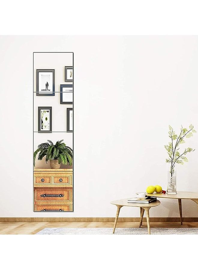 HOMESTAR Full Length Wall Mirror Tiles, 4 Pieces Frameless Stickers Self Adhesive Combination HD Make UP for Decor Living Room Vanity Bedroom - Image 2