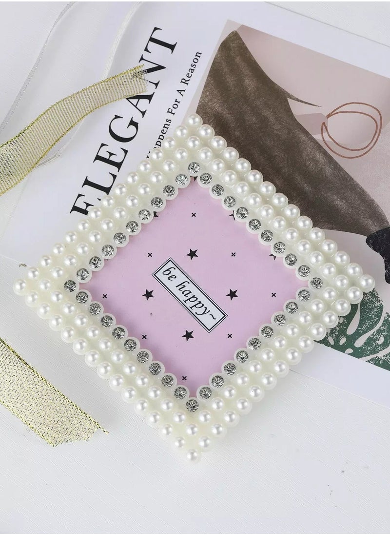 Generic 1pc Faux Pearl & Rhinestone Decor Photo Frame  - Image 3