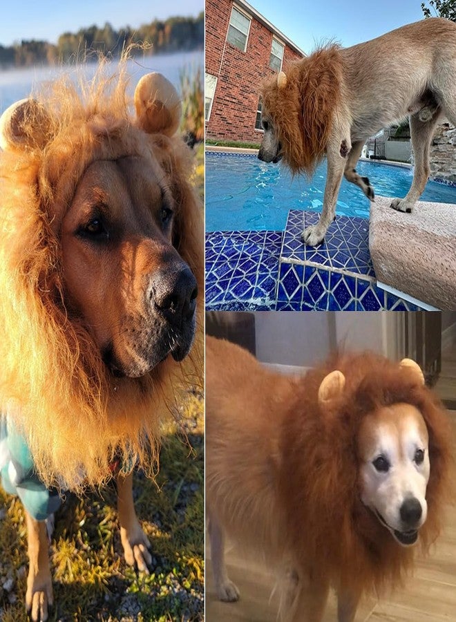 AMRIU Lion Mane for Dog Costume - Medium/Large Dogs, Fits Neck Size 19"-29", Dog Lion Mane Costume - Image 5