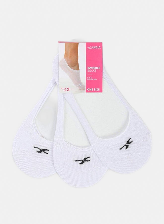Carina Invisible Cotton Socks - 3 Pairs - Image 1