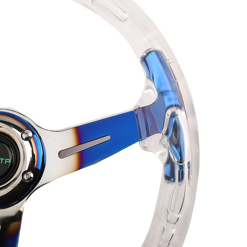 RASTP Acrylic Racing Steering Wheel, Gaming Steering Wheel Universal Fit for Race,Motorsport,Car Sim Driving(Blue) - Image 5