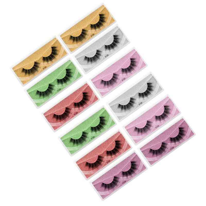 12 Pairs False Eyelashes Set Dense Vivid Natural Fake Lashes Colorful Base for Women Stage Performance and Dancing - Image 1