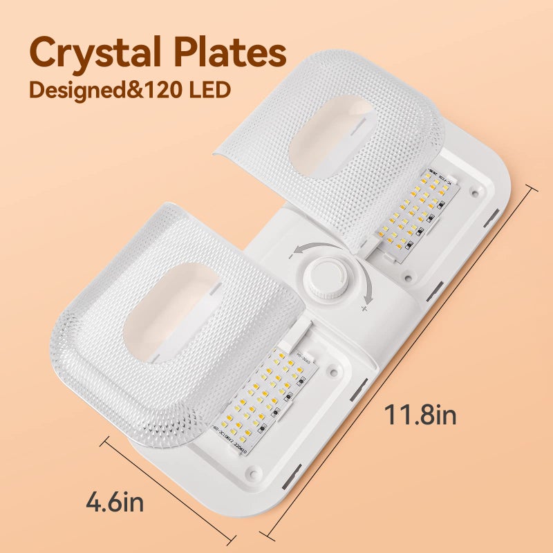 LILTSDRAE RV Lights Interior 1700LMï¼Œ3 Color 12V Volt Led Light, Super Bright 120 LEDs Dome Light Fixture for RV Accessories/Camper/Car/Trailer/Boat (Crystal Finish/(Cold +Warm+Natural Light) 4PCS) - Image 5