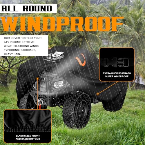 ClawsCover ATV Covers Waterproof Outdoor Heavy Duty,4 Wheeler and Quad Cover,Durable and UV-Resistant,All Weather Protection Four Wheeler Storage Cover,Fit for Polaris Honda Yamaha-102Lx44Wx48H Inch - Image 5