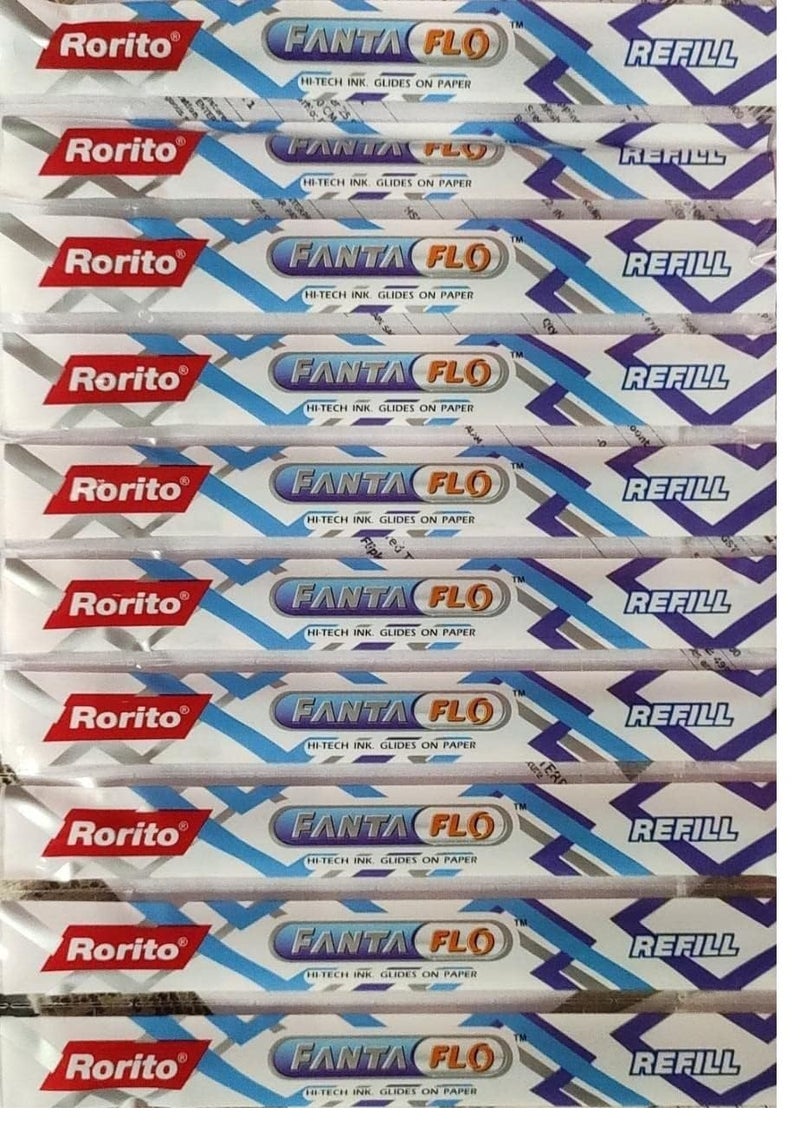 FIRST CLICK Rorito's Fantaflo 10 Ball Pen + 10 Refills – Blue Ink, Pack of 20 | 1mm Tip | Waterproof Ink | Fanta flo Dotted Grip for Comfortable Writing | Smooth Writing Ball Pens for Students and Office Use - Image 3