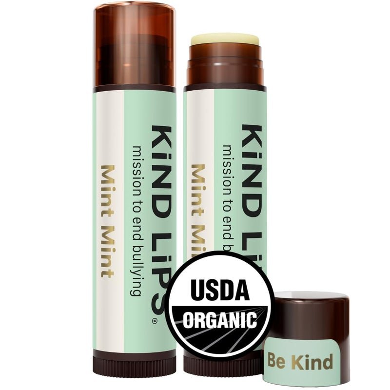 USDA Organic Mint Mint Lip Balm 2 Pack  100 Natural Extra Minty Moisturizing Lip Care with Beeswax  Coconut Oil