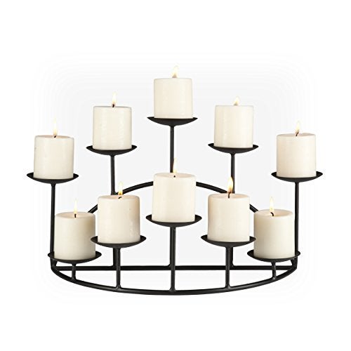 SEI Southern Enterprises 10 Candle Candelabra, Matte Black Finish - Image 1