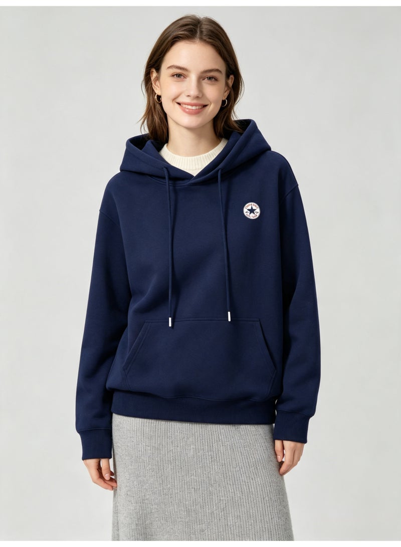 كونفرس CONVERSE Men's and women's basic hooded autumn loose pullover sweater - Image 4