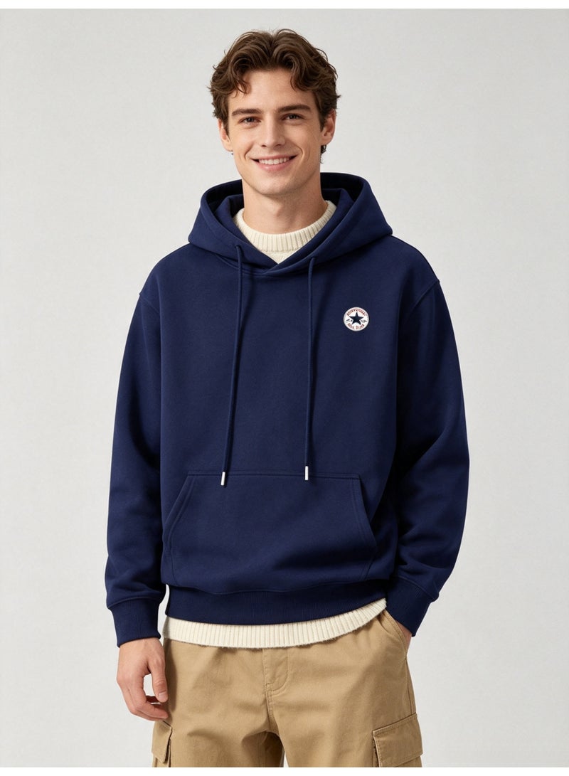 كونفرس CONVERSE Men's and women's basic hooded autumn loose pullover sweater - Image 2