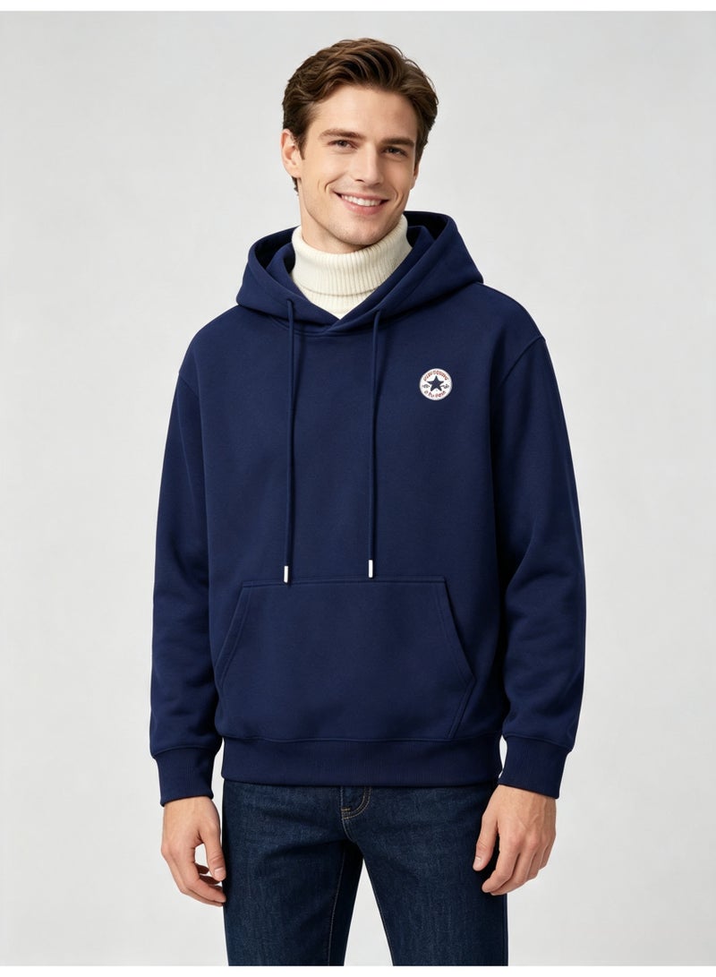 كونفرس CONVERSE Men's and women's basic hooded autumn loose pullover sweater - Image 1