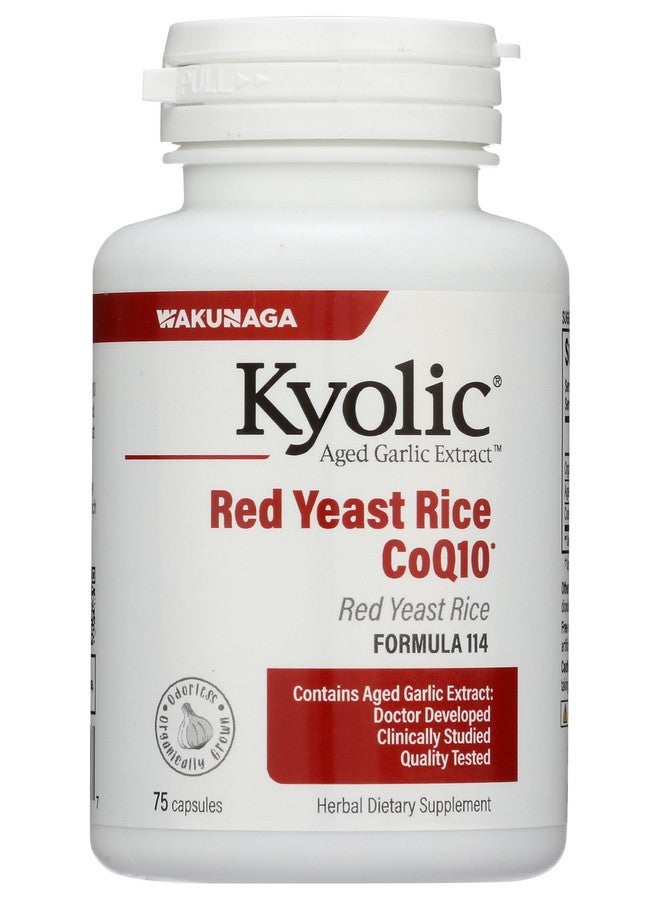 kyolic Wakunaga - Kyolic, Aged Garlic Extract, Red Yeast Rice, Plus CoQ10, 75 Capsules