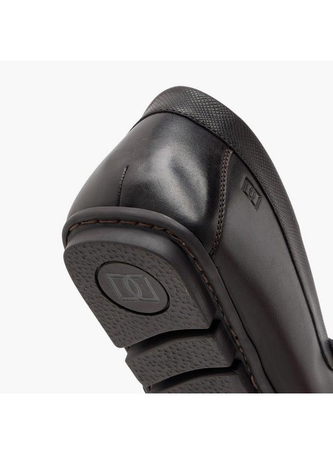 DUCHINI Men's Solid Slip-On Moccasins with Cut-Out Detail - Image 5