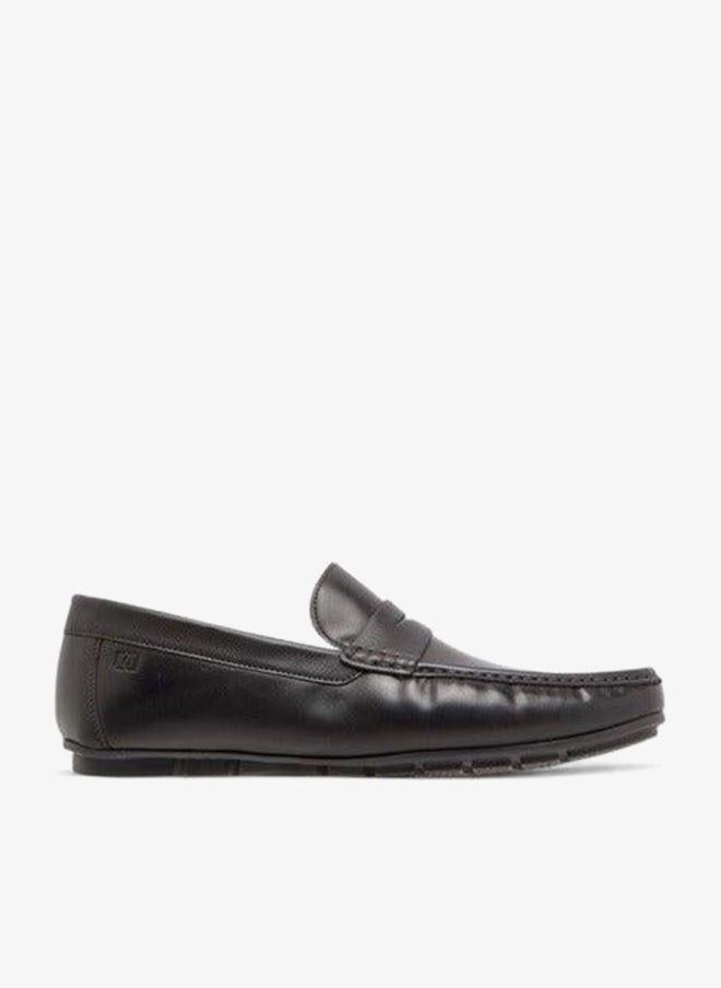 DUCHINI Men's Solid Slip-On Moccasins with Cut-Out Detail - Image 1