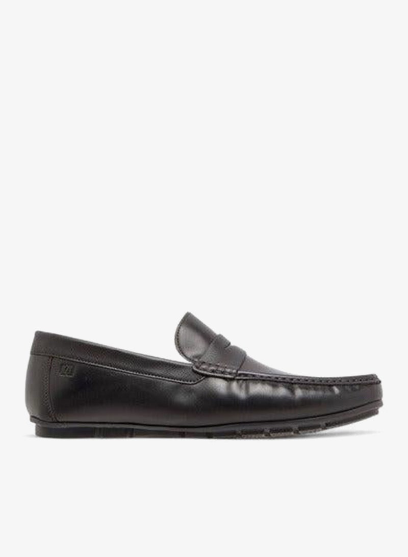 DUCHINI Men's Solid Slip-On Moccasins with Cut-Out Detail - Image 2