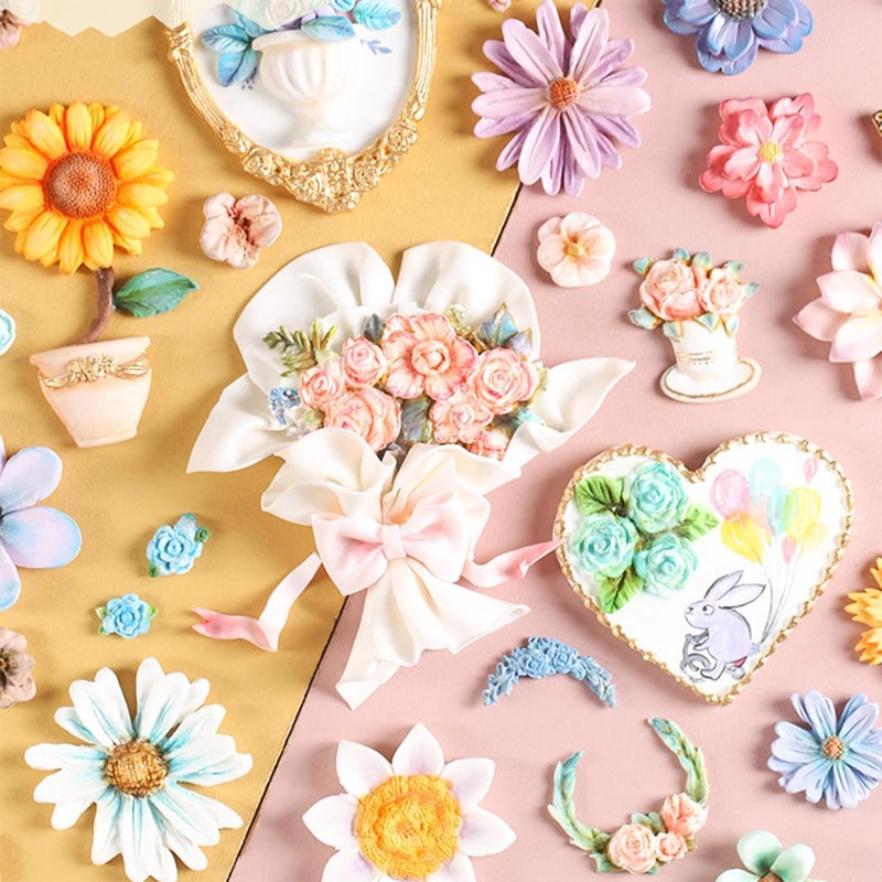 Husaini Mart HUSAINI MART 3Pcs Flower Fondant Cake Mold Daisy FlowerRose FlowerSmall Flower for Chocolate Fondant Polymer Clay Soap  - Image 5