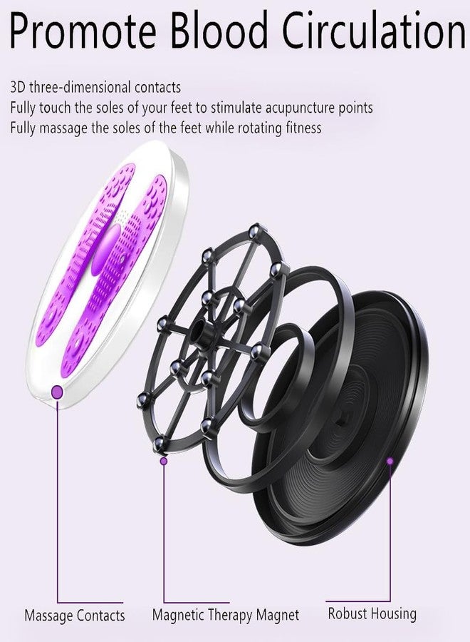 Funvalley Surperfect Ab Twist Waist Disc Board,Adjustable Waist Trainer Twisting Disc with Handles,Waist Slimming Balance Rotating Disc with Massage Foot Sole for Slimming Waist Arms Hips and Thighs (Purple B) - Image 5