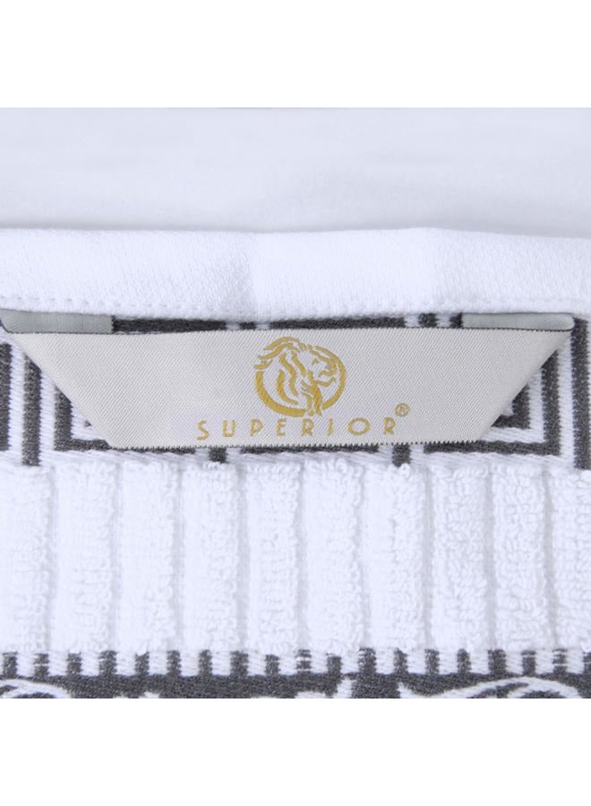 Superior 6-Piece Cotton Towel Set, Decorative Greek Pattern, Home Essentials, Absorbent Towels, Bathroom Decor, Spa, Resort, Includes 2 Hand, 2 Face and 2 Bath Towels, Athens Collection, Grey - Image 4