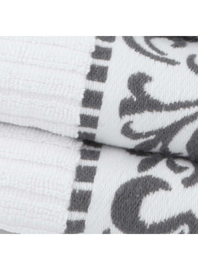 Superior 6-Piece Cotton Towel Set, Decorative Greek Pattern, Home Essentials, Absorbent Towels, Bathroom Decor, Spa, Resort, Includes 2 Hand, 2 Face and 2 Bath Towels, Athens Collection, Grey - Image 2