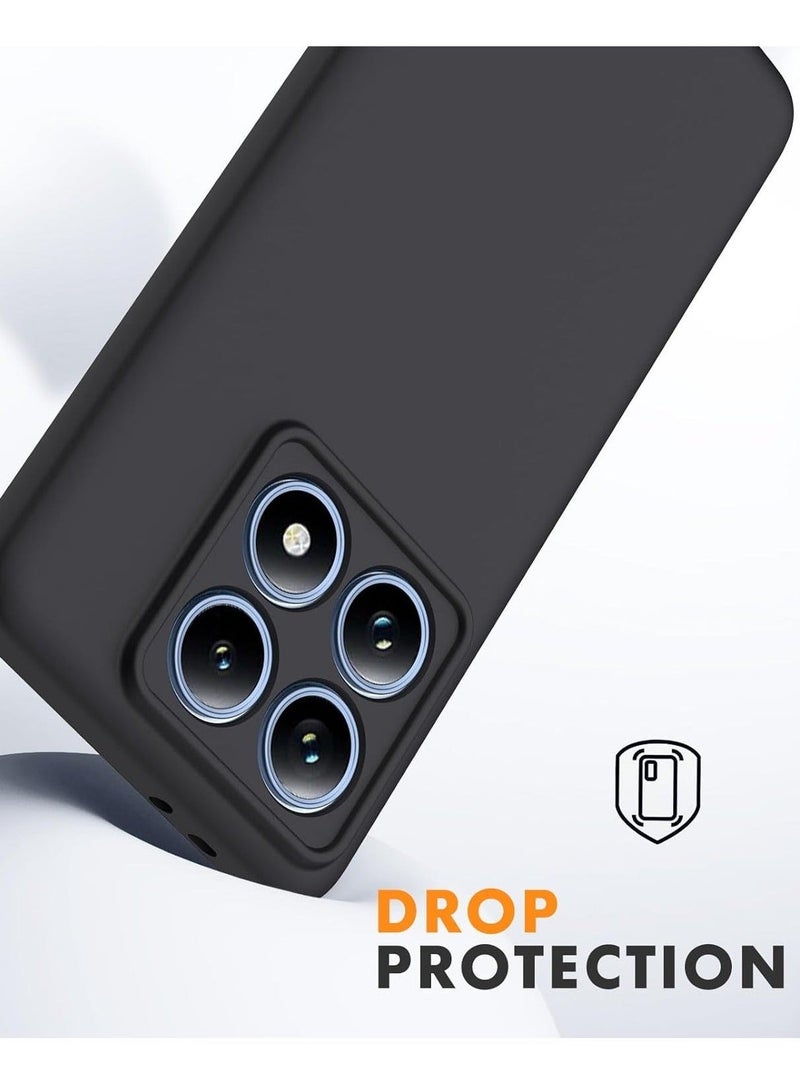 Raxoom Xiaomi 14T Pro 5G Soft Silicone Case with Microfiber Lining, Shockproof Design, and Camera Protection in Black - Image 5