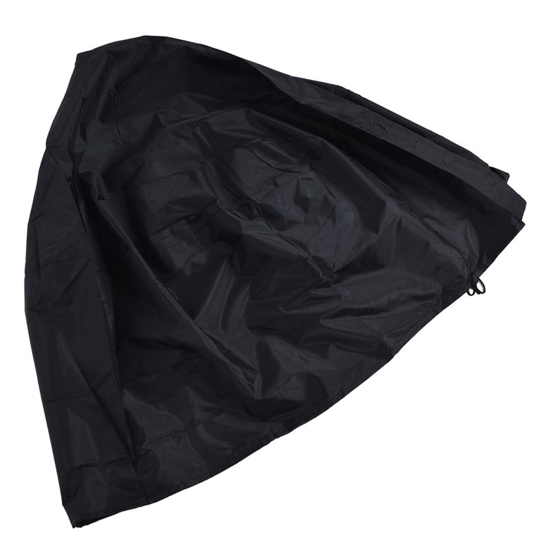 Fire Pit Cover Round Patio Outdoor Fireplace Cover Waterproof Dustproof UV Protection for All Seasons Black - Image 2