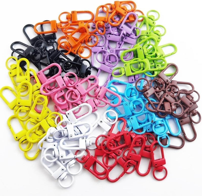 HZYH 50PCS Metal Lobster Claw Clasps, Swivel Lanyards Trigger Snap Hooks, Strap with Key Rings, Key Chain, DIY Accessories, for Bag Key Chains Connector Jewelry Making - Image 2