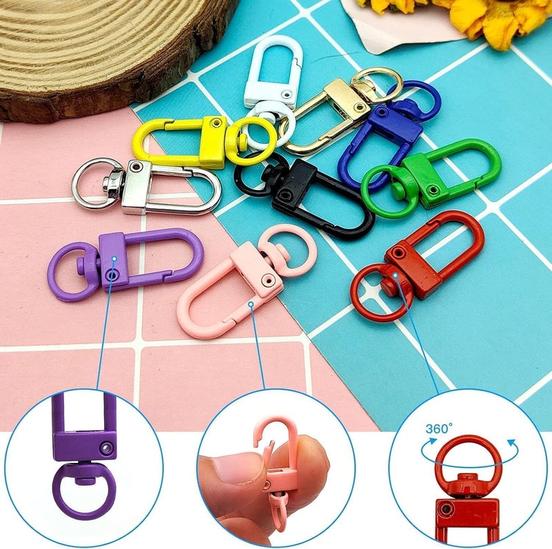 HZYH 50PCS Metal Lobster Claw Clasps, Swivel Lanyards Trigger Snap Hooks, Strap with Key Rings, Key Chain, DIY Accessories, for Bag Key Chains Connector Jewelry Making - Image 5