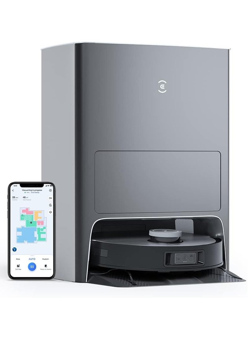 إيكوفاكس مكنسة كهربائية روبوتية X1 OMNI (تنظيف تلقائي + إفراغ تلقائي) كنس وتطهير عميق، أقوى شفط 5000 باسكال، تقنية AIVI 3D وOZMO Turbo 2.0، OK، التحكم الصوتي YIKO - Image 1