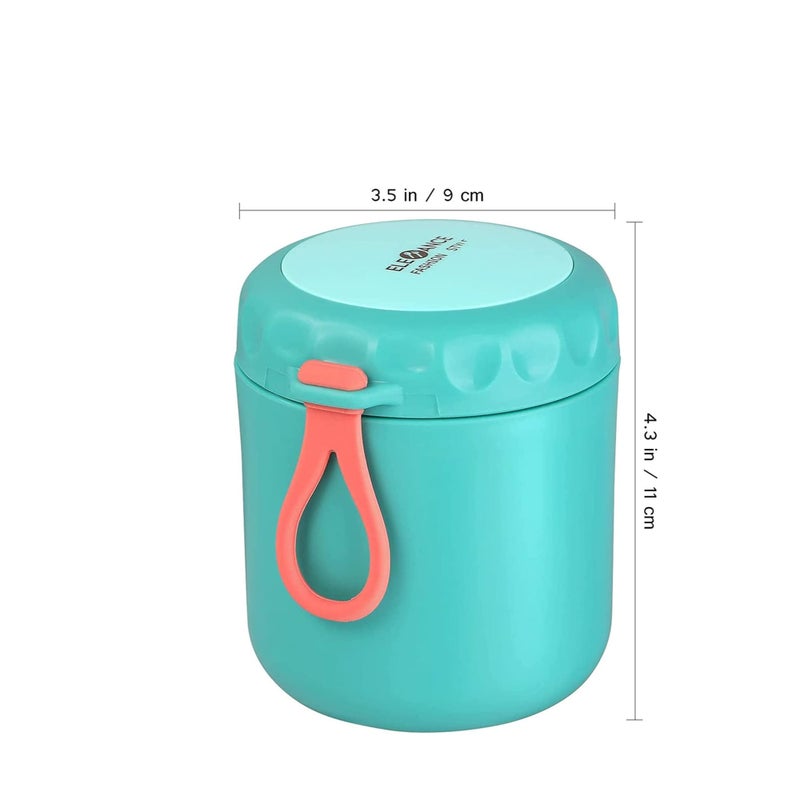 Zikra Insulated Lunch Container Hot Food Jar, Vacuum Insulated Stainless Steel Lunch Thermo Leakproof Stackable Bento Box Container for School Office Picnic Travel Outdoors (430ml Green) - Image 3