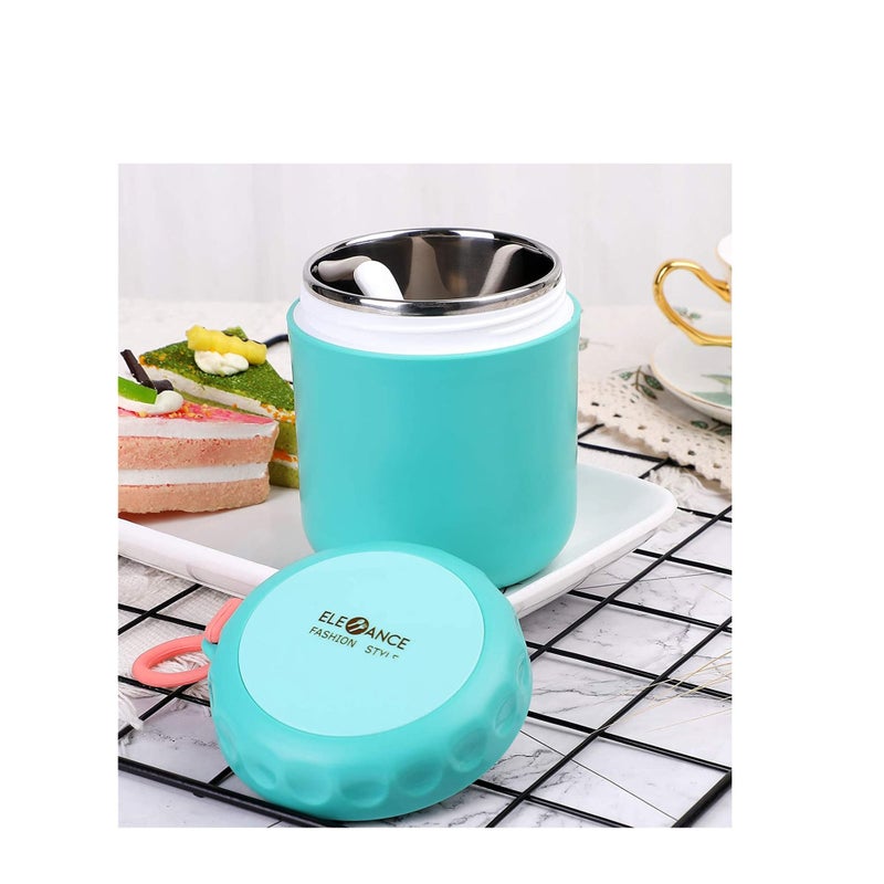 Zikra Insulated Lunch Container Hot Food Jar, Vacuum Insulated Stainless Steel Lunch Thermo Leakproof Stackable Bento Box Container for School Office Picnic Travel Outdoors (430ml Green) - Image 5
