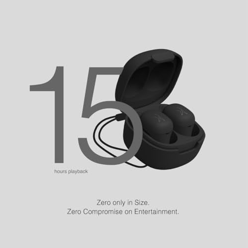 FINGERS SizeZero Pods2 World's Tiniest TWS Earbuds with 15-Hour Total Playtime, Quick Charge of 10 mins for 2-Hour Playtime, Built-in Mic with SNC™ Technology for Clear Calls (Matte Black) - Image 2