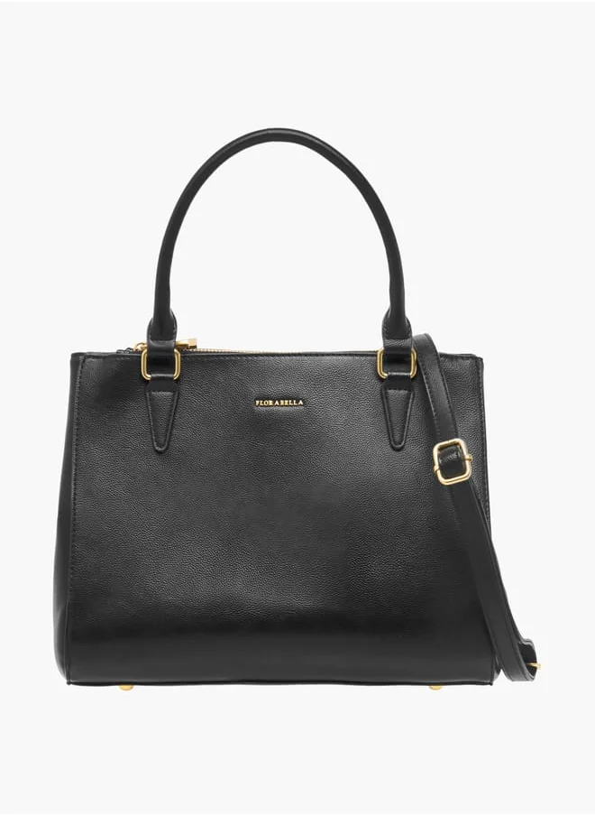 Flora Bella By Shoexpress Women Solid Tote Bag with Detachable Strap and Zip Closure